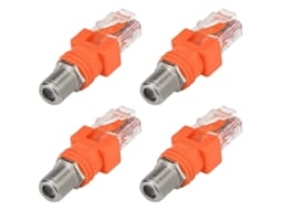 Adaptador Coaxial Para Ethernet, 4 Pack Conversor F Fêmea Para Rj45 Macho Compatível Com Testador De Linha