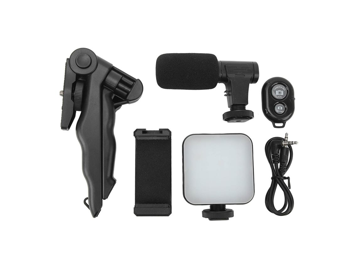 Kit De Acessórios De Luz Led Para Câmera Com Luz De Relleno 6500k, Tripé, Microfone E Clip Para Telefone Para Streaming Ao Vivo