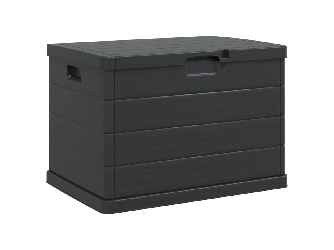Conjunto 1 Container De Armazenamento De Jardim Vidaxl Antracite Plástico (77,5 X 54,5 X 53 Cm)