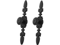 2 Puxadores Ornamentados De Liga Zinco Preta Para Armário, 12, 1cm 4, 76 Polegadas Substituição
