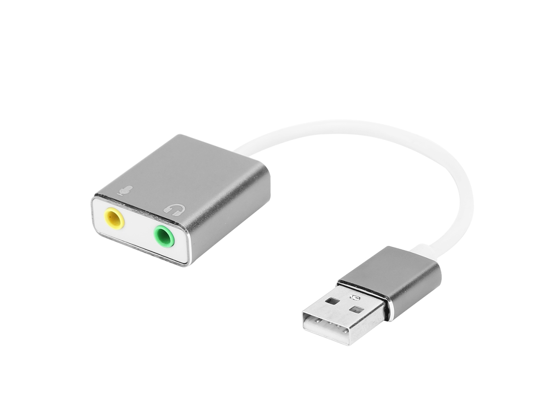 Placa De Som Externa Usb Adaptador De Áudio Estéreo 7.1 Para Computadores