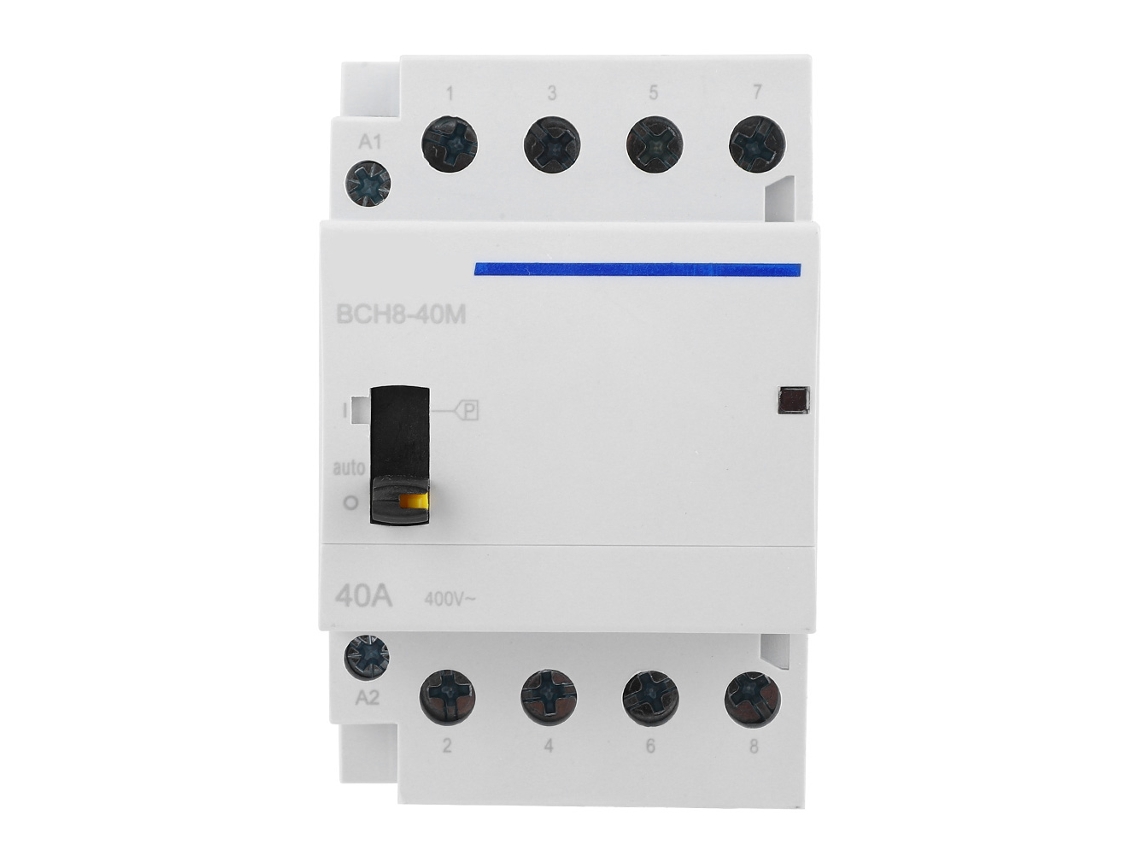 Contacto Ac Hogar 40a 24v 4p 4nc com Interruptor Manual Din Rail