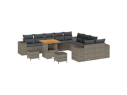 Conjunto 13 Conjunto De Sofá De Jardim Vidaxl Cinzento Vime Pe (80 X 80 X 71 Cm)