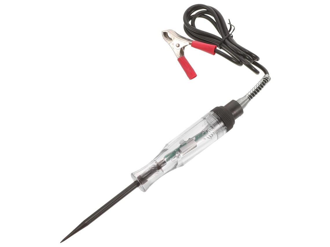 Testador De Circuito Elétrico Automotivo Com Luz Indicadora E Cabo Espiral Para Medição De Tensão.
