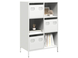 Vidaxl Móvel Alto 68x39x103,5 Cm Aço Branco