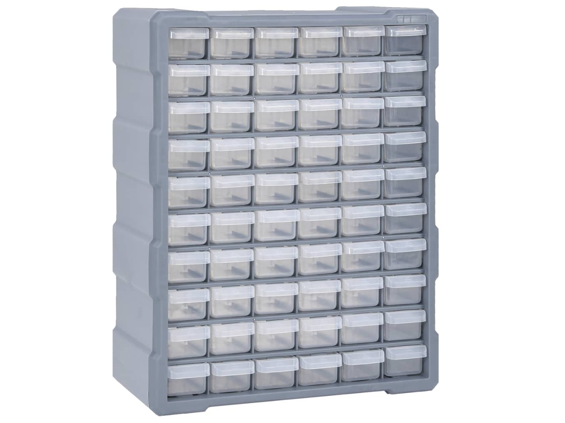 Organizador Multi Gavetas Vidaxl Cinzeto Polipropileno (38x16x47,5cm)