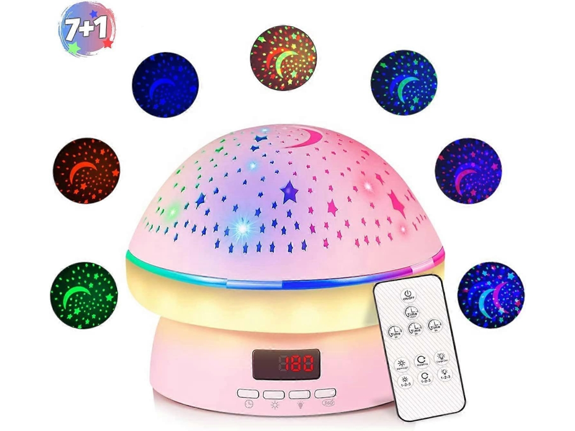 Omni projetor de Estrelas com Luz Noturna, Projeção 360 Graus, Controle Remoto, Mudança de Cores e Função Temporizador (rosa)