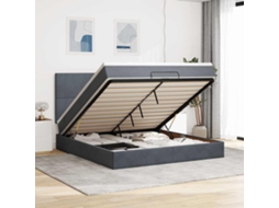 Vidaxl Estrutura Cama Otomana Colchões 180x200 Cm Cinzento Escuro
