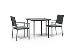 Conjunto de 3 Jantar para Jardim com Almofadões Vime Pe e Aço MAISON EXCLUSIVE (3pcs)