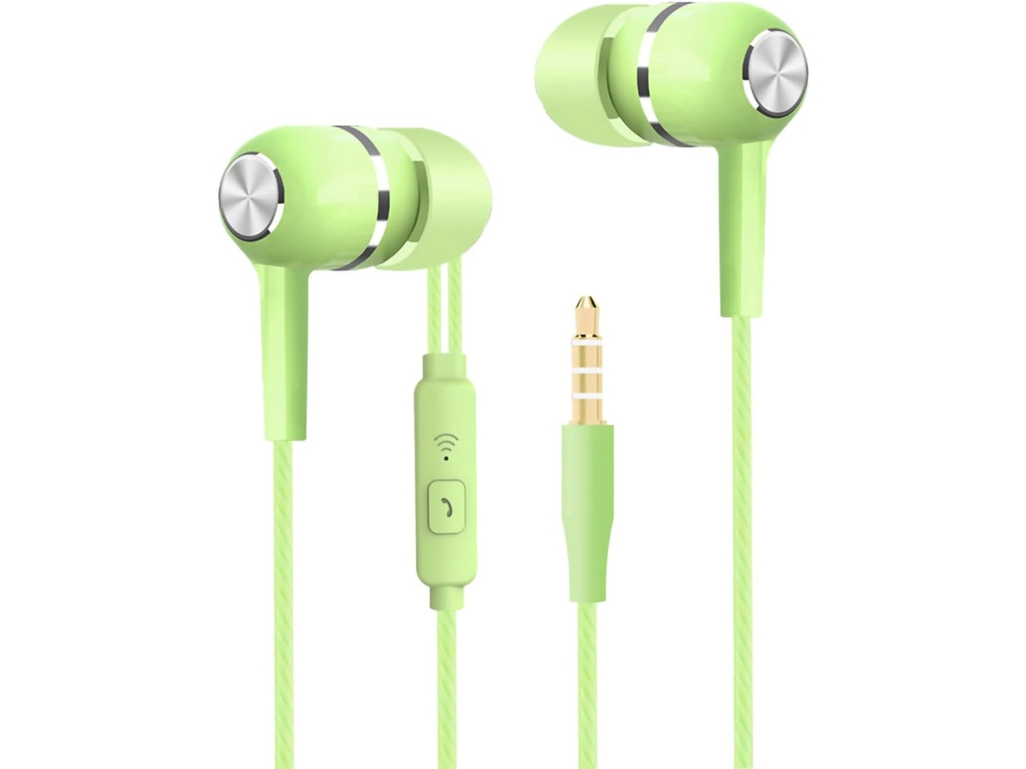 Fones De Ouvido Esportivos Com Fio E Microfone, 16 Ohms (verde)