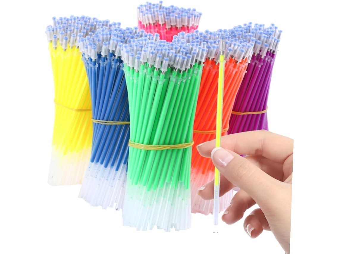 50 Refis De Plástico Coloridos Para Canetas Em Gel Com Escrita Suave,