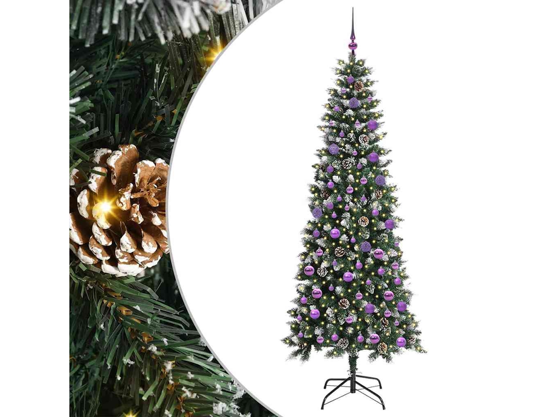 Conjunto 1 Árvore De Natal Artificial Vidaxl Verde Pvc (210 Cm)