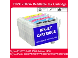 Cartucho De Tinta Recarregável T0791 Para Epson 1410 Px700w Px800fw P50 Px830fwd 1400/px700w/px800fw/p50/px830fwd