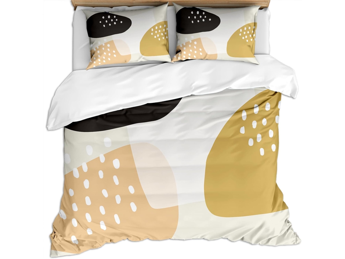 Capa de Edredom Estampa 3D Bolinhas Amarelas em MICROFIBRA 220x240cm MAISON EXCLUSIVE