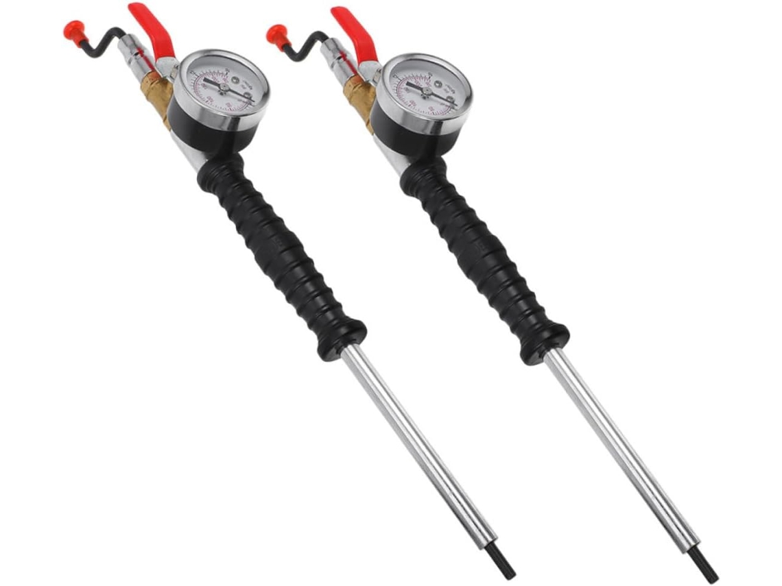 Inflador De Pneus De 2 Peças Com Manômetro Preciso E Bico De Inflação Resistente Para Carros E Caminhões.