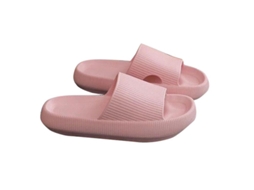 Pantufas antiderrapantes ultra macias com espuma de 4cm para casa, banho e verão Rosa | S/MARCA