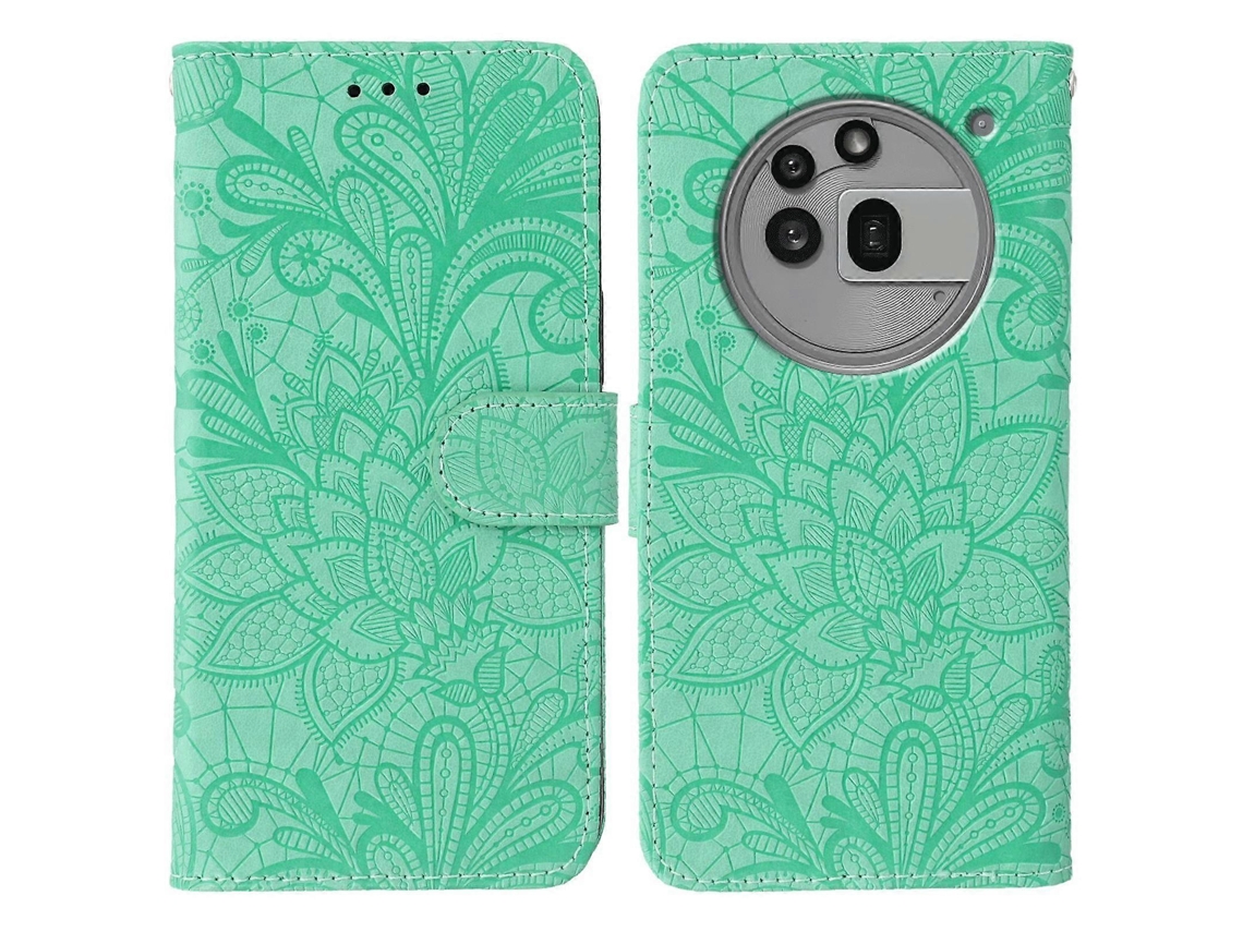 Capa De Celular Flip Em Couro Com Relevo De Renda Floral Para Nothing Phone 3a Pro