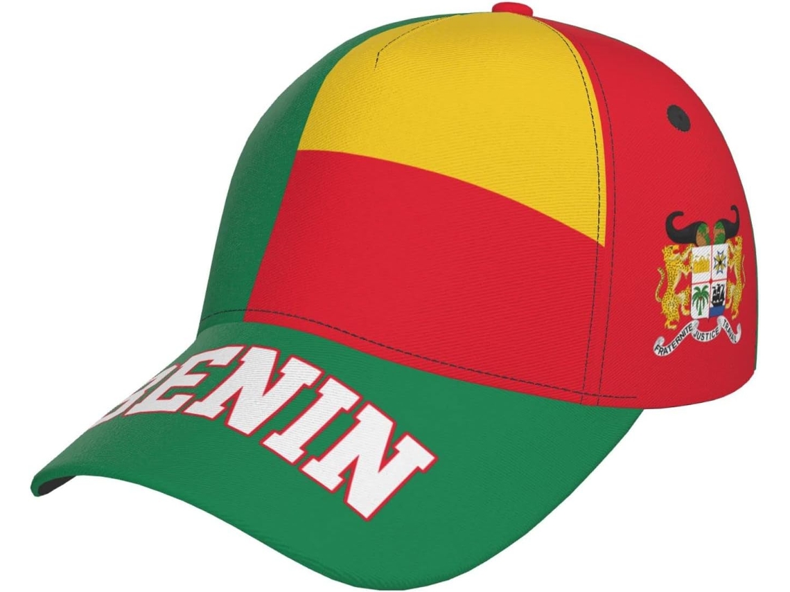 Boné de Beisebol Feminino/masculino com a Bandeira do Benin, Leve Estilo Hip Hop, Snapback para Esportes