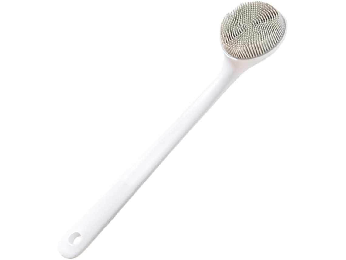 Lurelia Acessório De Duche Com Escova De Silicone Para Banho, Cabo Longo, Pega Ergonómica E Escovagem A Seco