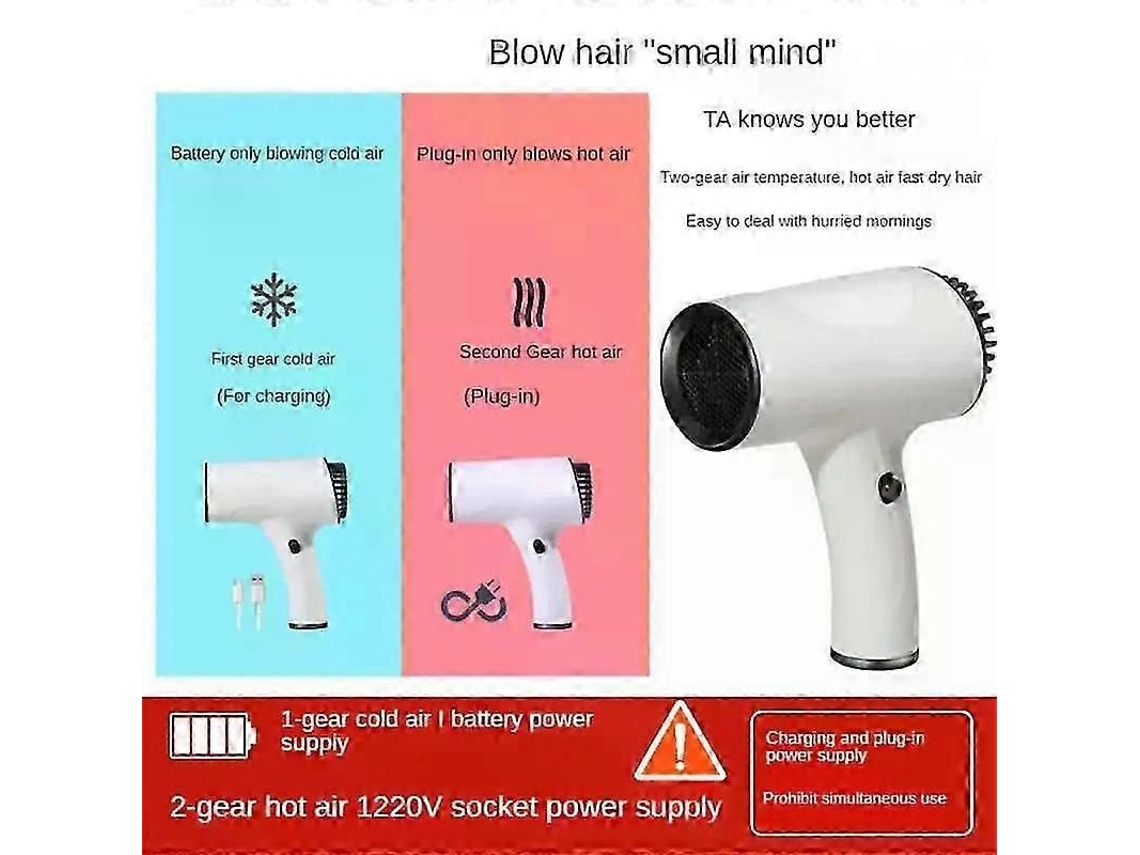 2025 Secador de Cabelo Portátil Íons Quentes e Frios Eficiente Sem Fio Carregáv GOKOCO
