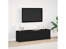 Vidaxl Rack De Tv Com Led Com Gaveta Carvalho Preto 140 X 34 X 40 Cm