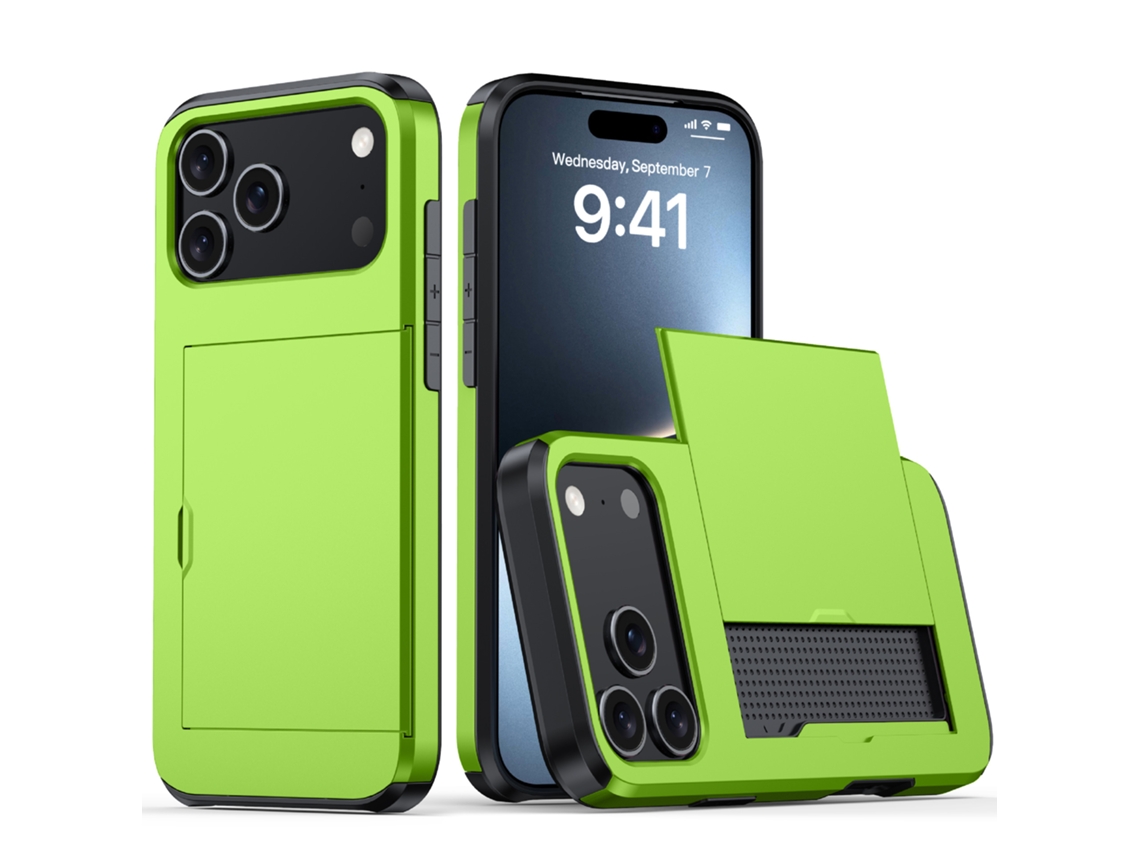Capa Para Celular Com Compartimento Para Cartão Sim, Fosca E Resistente A Quedas.verde - Iphone 17
