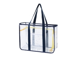 Bolsa De Praia Feminina Para Atividades Ao Ar Livre Pvc Transparente Para Viagem Armazenamento Prático Natação-preto
