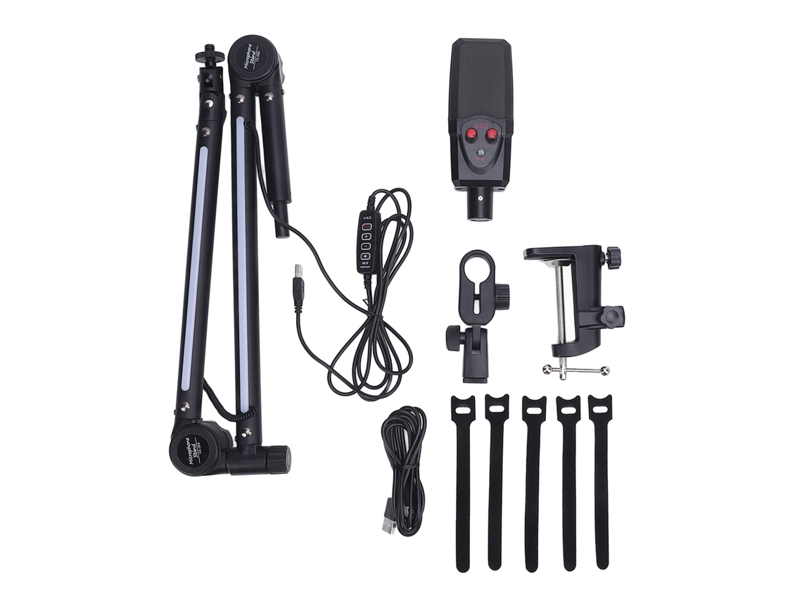 Conjunto de Microfone EOOCOO (suporte Rgb, Suporte de Mesa Ajustável)
