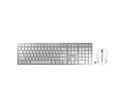 Teclado CHERRY Dw 9100 Slim (Wireless - Inglês - Prateado) + Rato