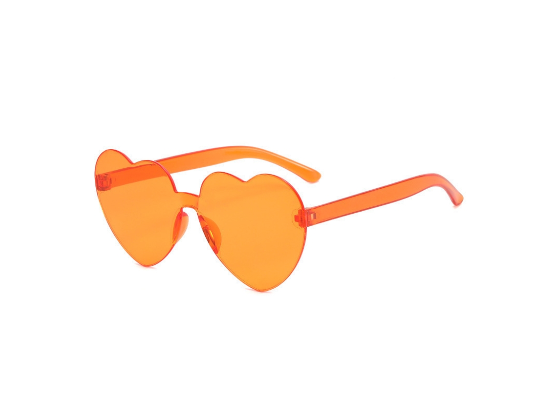 Óculos De Sol Coração - Acessórios Festa - Óculos Festival - 12,7134,9 Cm - Pc - Laranja
