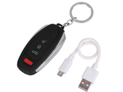 Isqueiro portátil sem chamas e à prova de vento, recarregável por USB, em formato de chave de carro