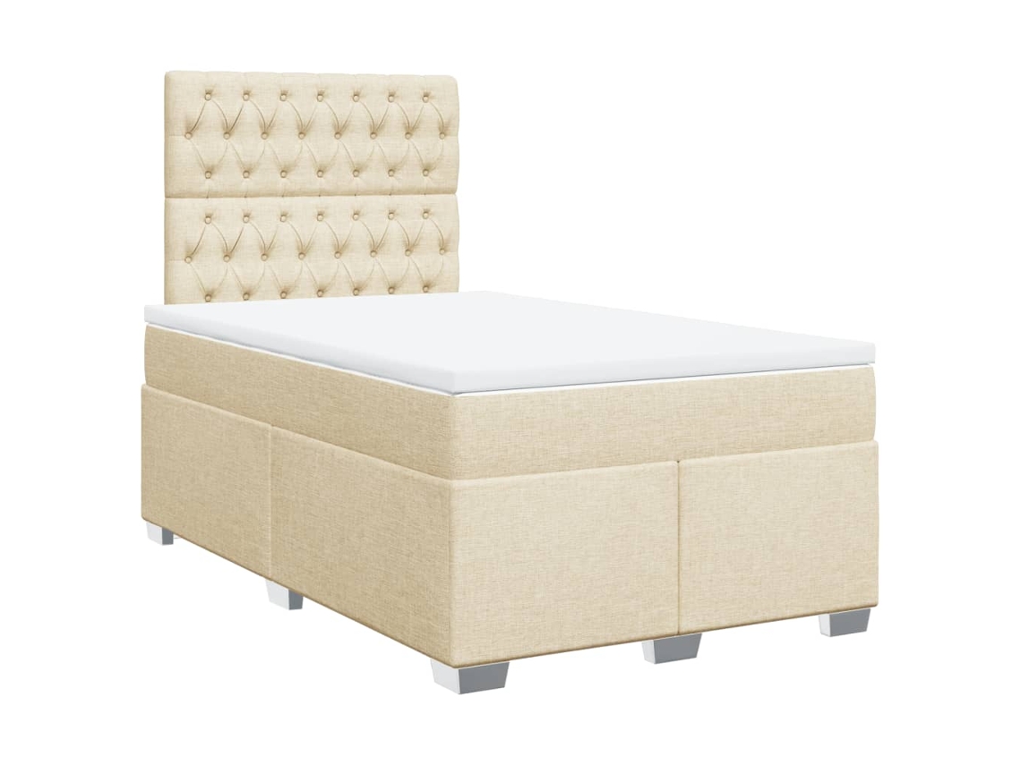 Box Spring Bed, Box Spring Beds Vidaxl Creme Tecido (120 X 200 Cm)