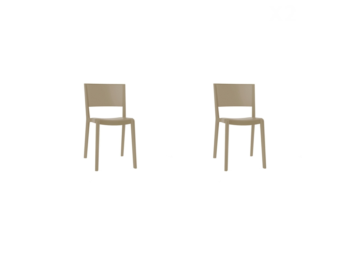 Set 2 Cadeiras Interior, Exterior Areia Spot Resol