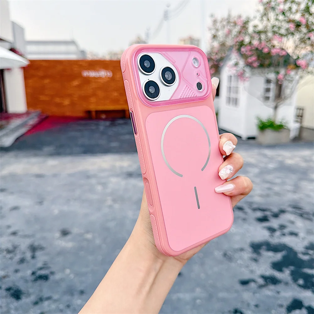 Capa Magnética Para Celular (iphone 17 Pro Max, Rosa), Compatível Com Iphone, Capa Protetora À Prova De Choque.