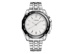 Reloj De Pulsera De Aleación Para Hombres Moda Empresarial Dial Simple Analógico De Cuarzo Blanco