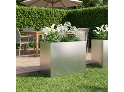 Vidaxl Vaso De Jardim Prateado 60 X 30 X 50 Cm Aço Inoxidável