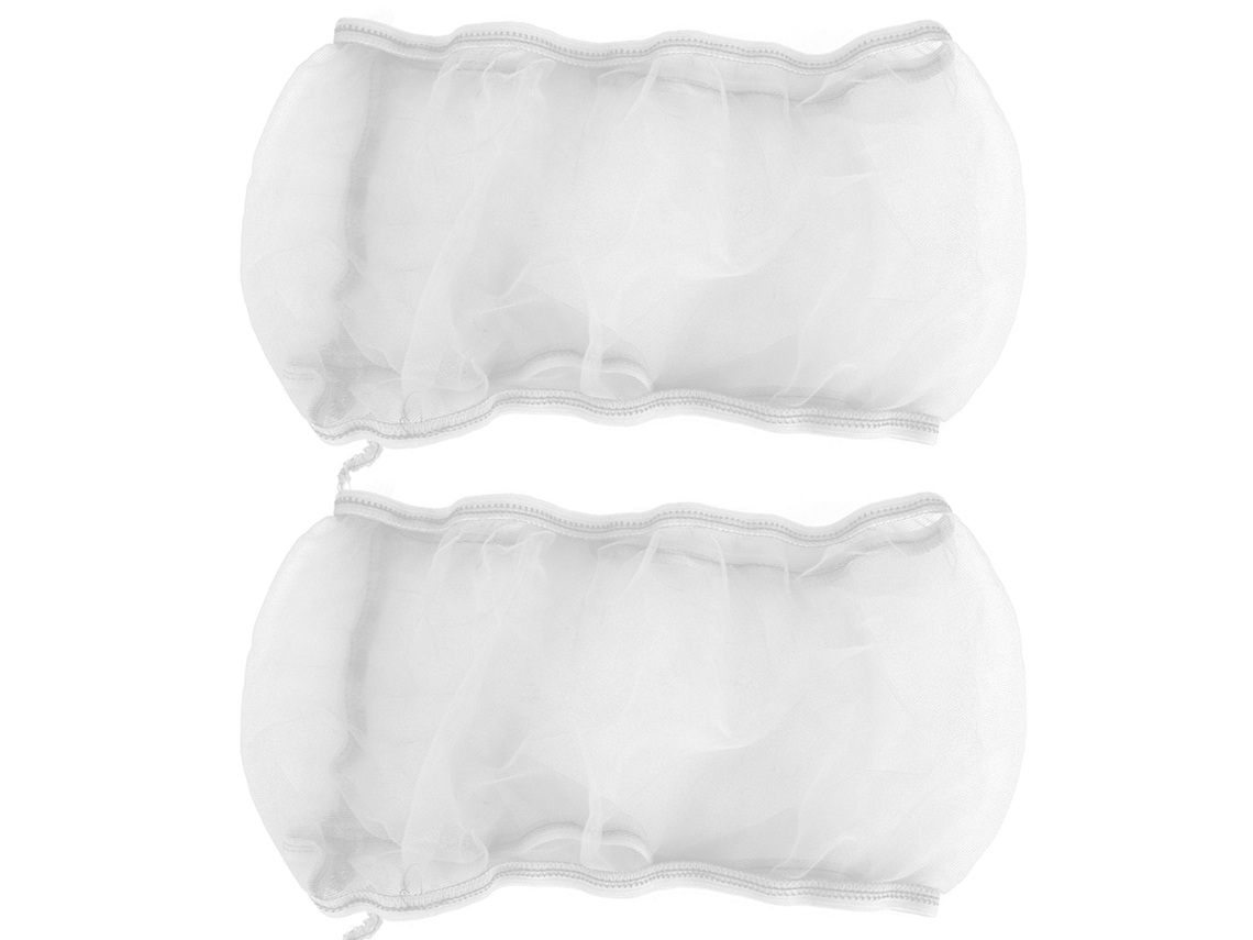 Ronjoe-2pcs Cobertura Gaiola Pássaro Polyester Mesh Coletor Sementes Ajustável Branco