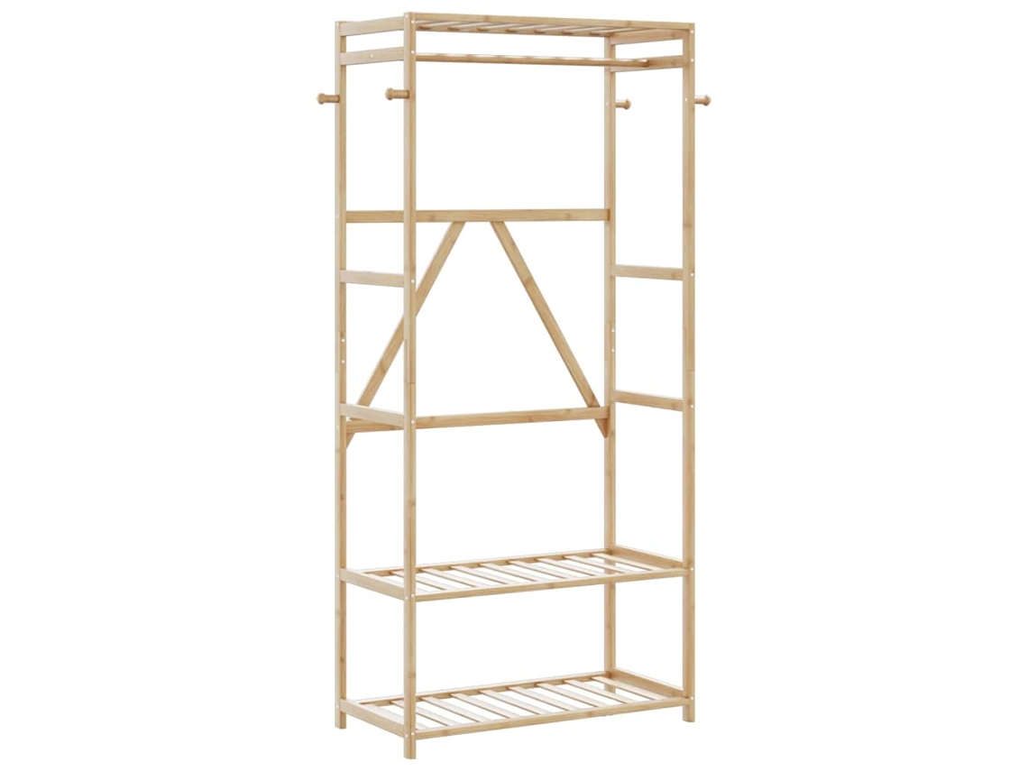Vidaxl Roupeiro Com Prateleiras 80x40x175 Cm Bambu