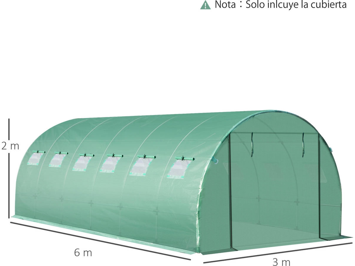 Coberturas Para Estufas OUTSUNNY 845 520 Pe Verde 600 X 300 X 200 coberturas-para-estufas-outsunny-845-520-pe-verde-600-x-300-x-200
