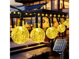 Cordão de luzes solares para exterior de 6 metros com 40 leds 8 modos de iluminação AQUAFORGE