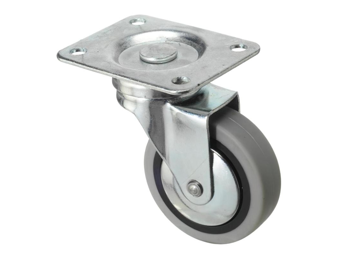 Roda Industrial Chapa de Borracha Cinza 40 mm WOLFPACK LINEA PROFESIONAL