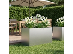 Vidaxl Vaso De Jardim Prateado 80 X 50 X 50 Cm Aço Galvanizado