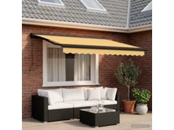 Vidaxl Toldo Retrátil Areia 450 × 300 Cm Lona E Alumínio
