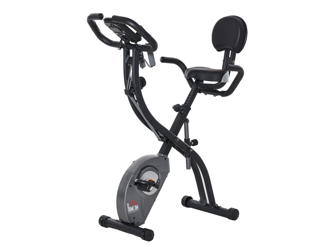 Bicicleta Estática Dobrável Com Volante De Inércia De 1,5kg Sensor De Pulso Tela Lcd Resistência Ajustável Em 8 Níveis E Assento Regulável