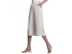 2026 pantalones para Mulher de Algodão e Linho, Pantalones Largos Casuais com Bolsos, Verão Praia Ginásio L Bege