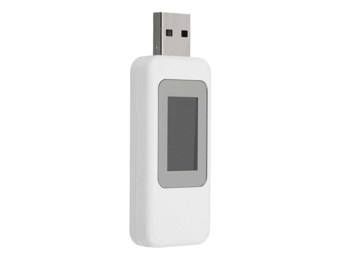 Analisador de energia com detecção de energia USB, leitura direta, exibição fácil e função de armazenamento (branco)