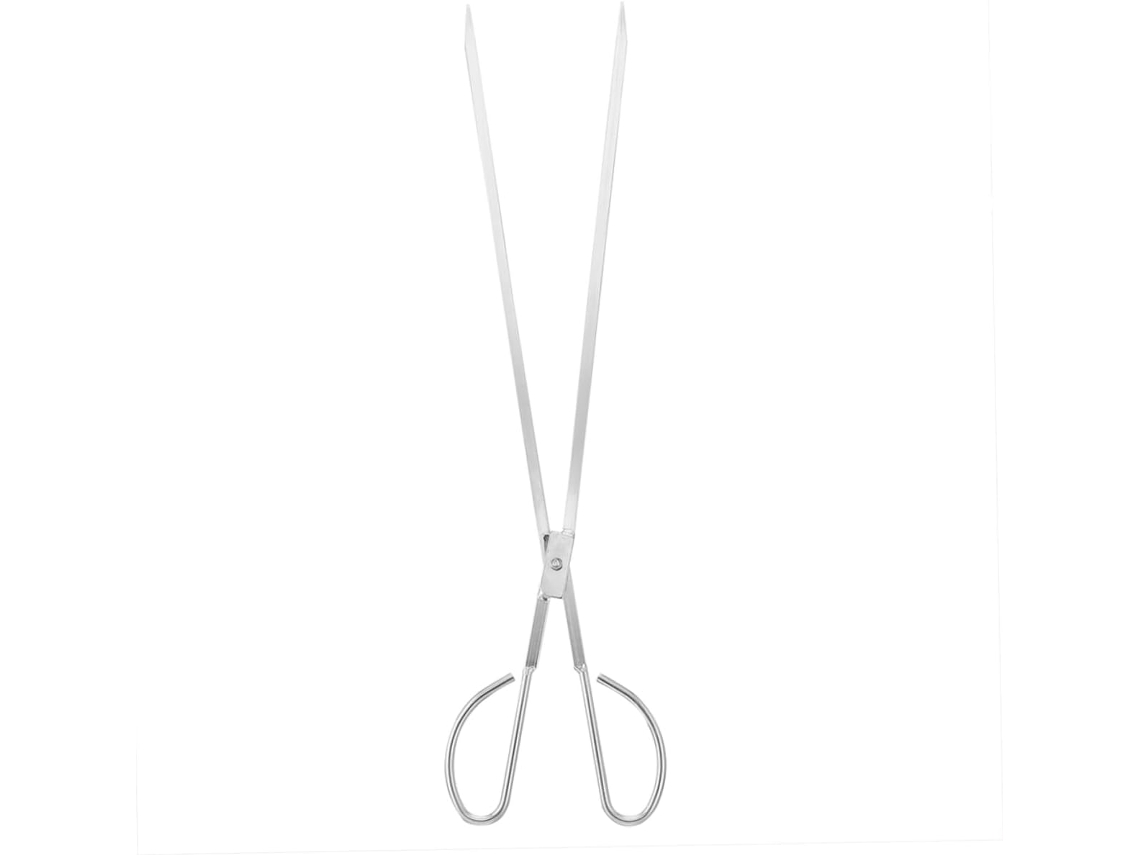 Pinça Para Carvão Milisten Em Aço Inoxidável Prateado, Antiderrapante, Ideal Para Churrascos Em Casa E Ao Ar Livre Pinça