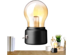 Luminária Noturna Em Formato De Lâmpada, Led, Vintage Usb