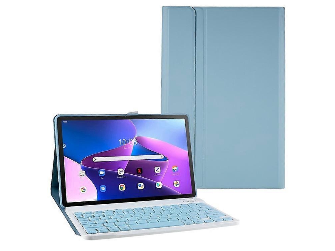 Capa Para Tablet, Couro Pu, Anti-choque E Anti-risco, Suporte Com Teclado Bluetoothblue