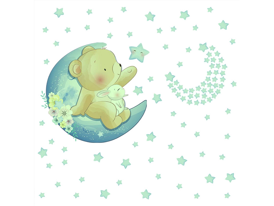 Laxiscreed Pack Com 2 Estrelas Luminosas De Cartoon 15x19cm Para Decoração De Quarto